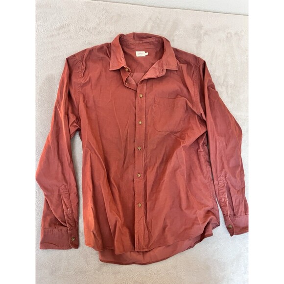 Faherty Corduroy Shirt Burnt Russet Orange Red Button Up Casual Men's Size XL - Picture 1 of 9